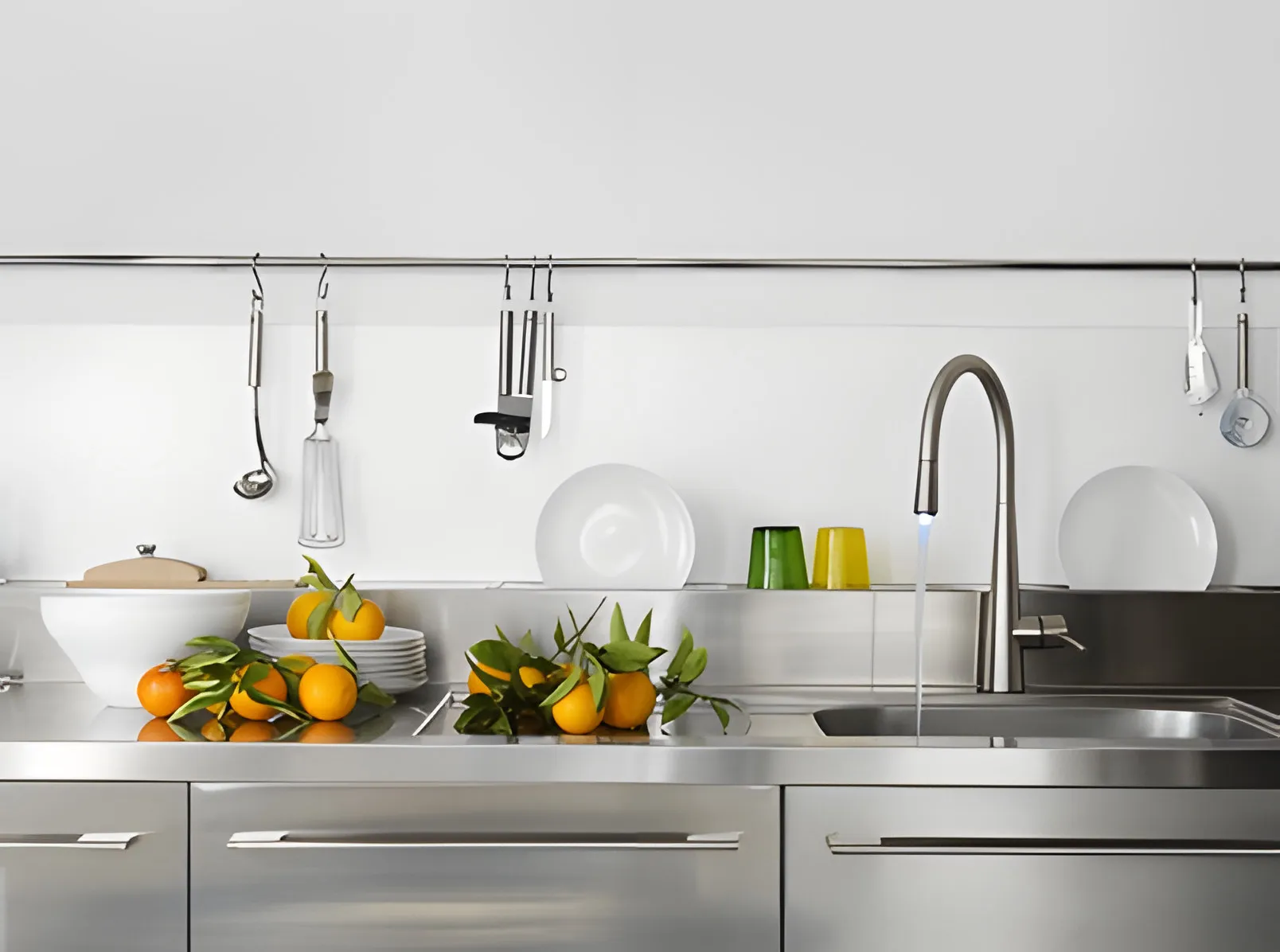 A boiling-water tap in a kitchen