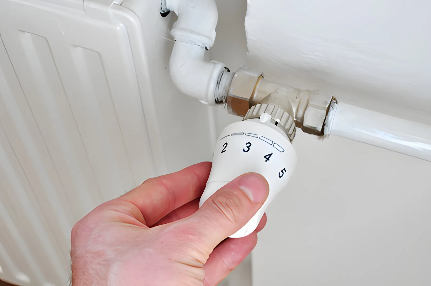 Turning up a radiator valve